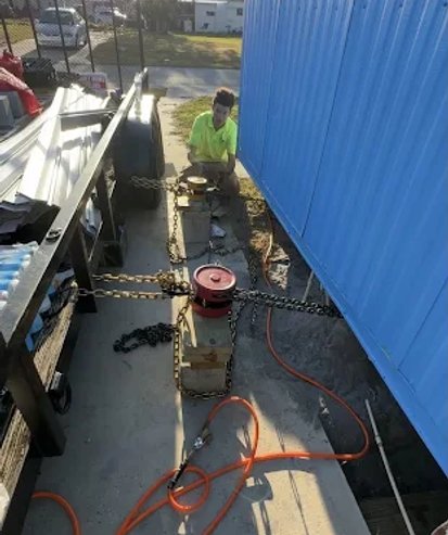 trailer stabilization chain setup